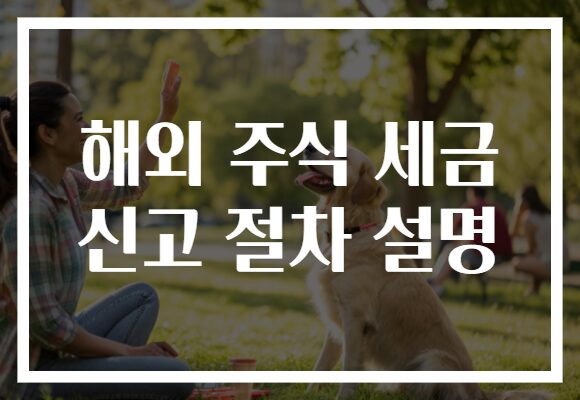 해외 주식 세금 신고 절차 설명