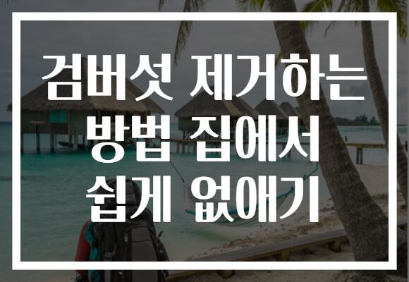 검버섯 제거하는 방법 집에서 쉽게 없애기