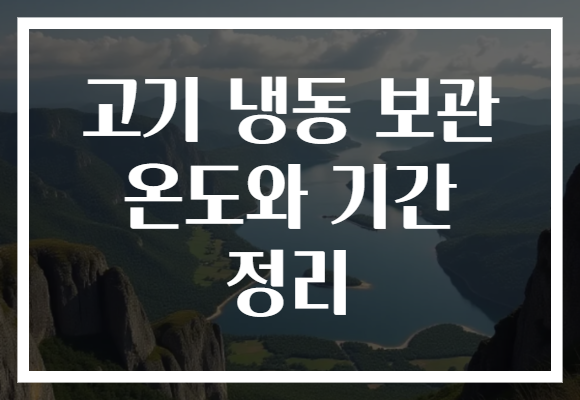 고기 냉동 보관 온도와 기간 정리