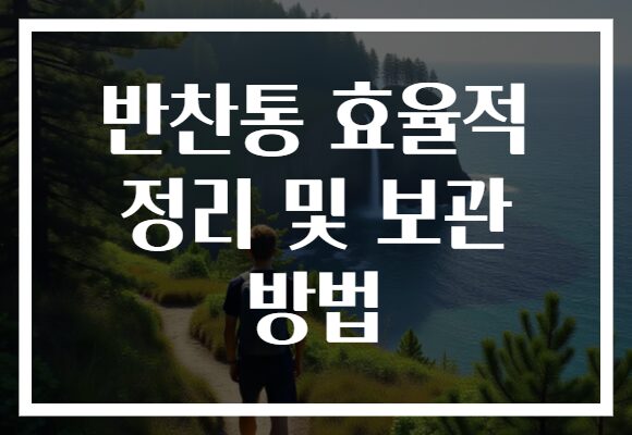 반찬통 효율적 정리 및 보관 방법