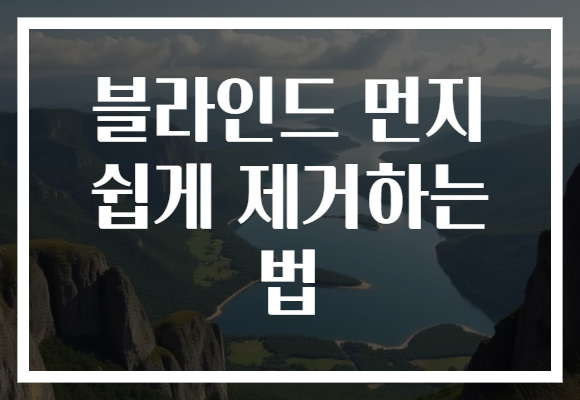 블라인드 먼지 쉽게 제거하는 법
