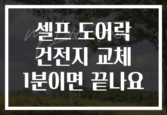 셀프 도어락 건전지 교체 1분이면 끝나요