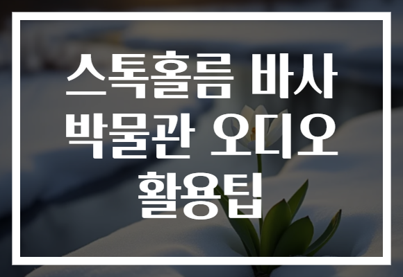 스톡홀름 바사 박물관 오디오 활용팁