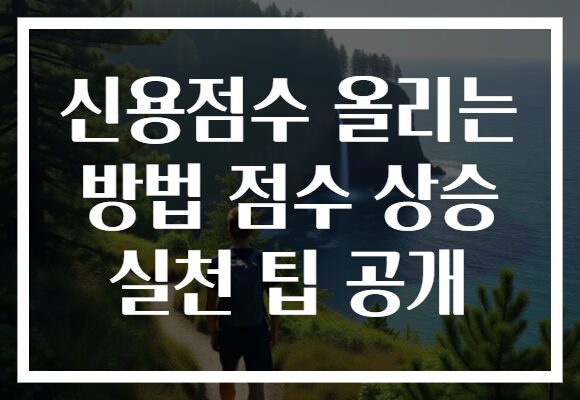 신용점수 올리는 방법 점수 상승 실천 팁 공개