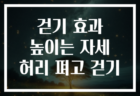 걷기 효과 높이는 자세 허리 펴고 걷기