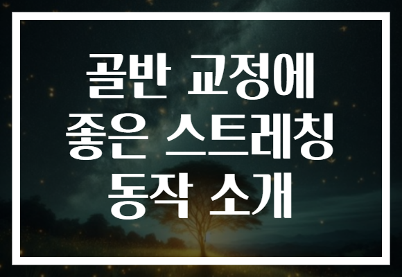 골반 교정에 좋은 스트레칭 동작 소개