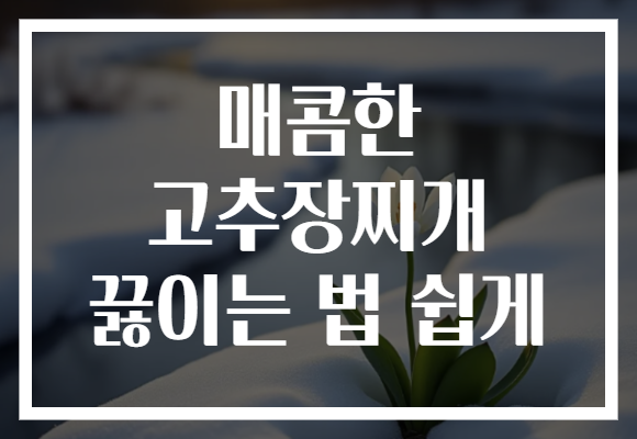 매콤한 고추장찌개 끓이는 법 쉽게