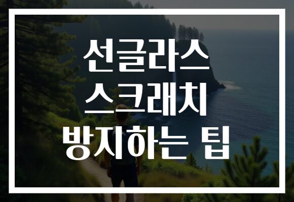 선글라스 스크래치 방지하는 팁