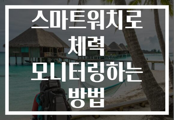 스마트워치로 체력 모니터링하는 방법