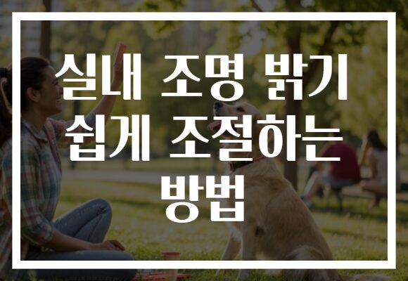 실내 조명 밝기 쉽게 조절하는 방법