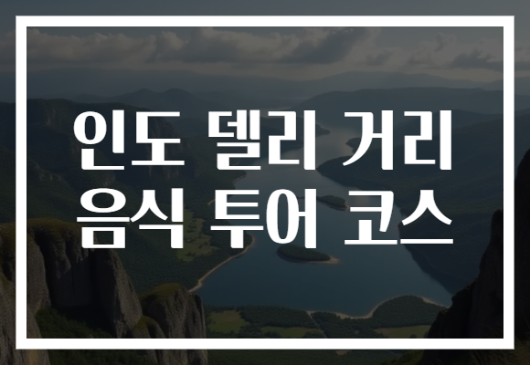 인도 델리 거리 음식 투어 코스