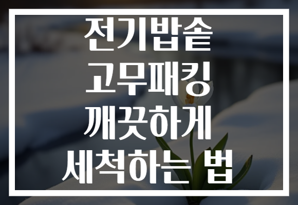 전기밥솥 고무패킹 깨끗하게 세척하는 법
