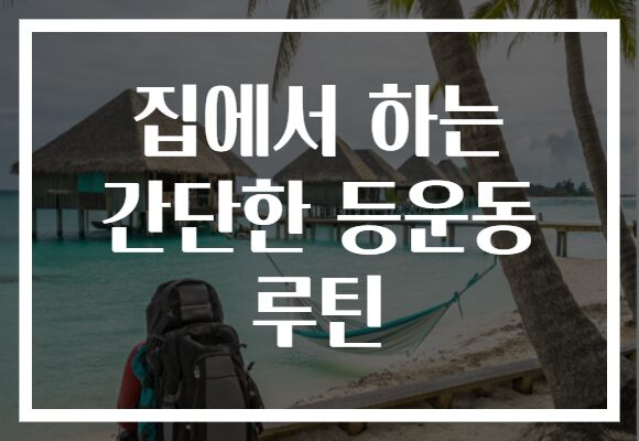 집에서 하는 간단한 등운동 루틴