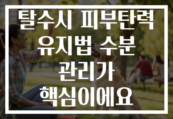 탈수시 피부탄력 유지법 수분 관리가 핵심이에요