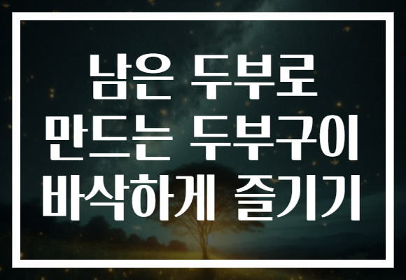 남은 두부로 만드는 두부구이 바삭하게 즐기기