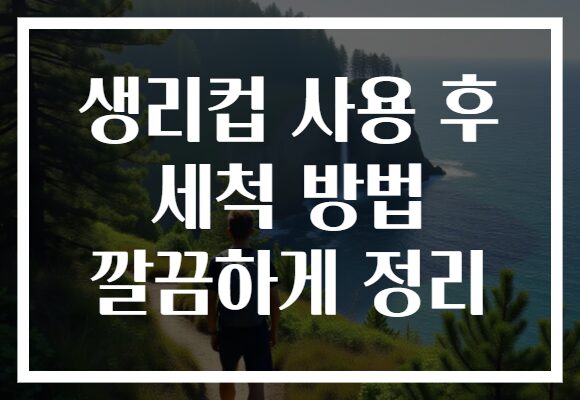 생리컵 사용 후 세척 방법 깔끔하게 정리
