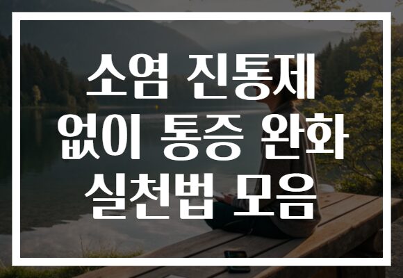 소염 진통제 없이 통증 완화 실천법 모음