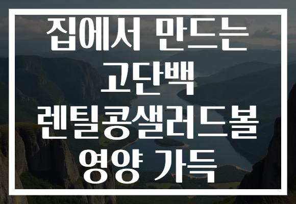 집에서 만드는 고단백 렌틸콩샐러드볼 영양 가득