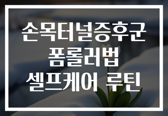 손목터널증후군 폼롤러법 셀프케어 루틴