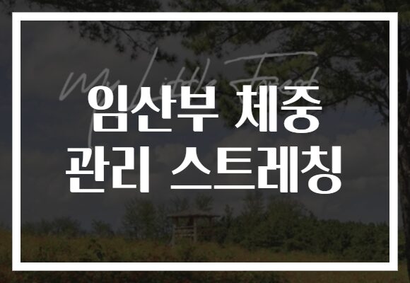 임산부 체중 관리 스트레칭