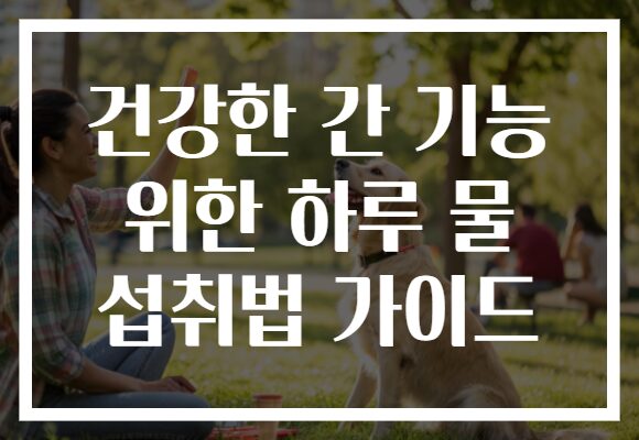 건강한 간 기능 위한 하루 물 섭취법 가이드