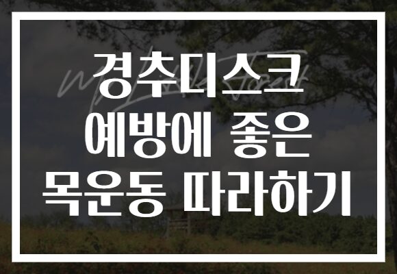 경추디스크 예방에 좋은 목운동 따라하기