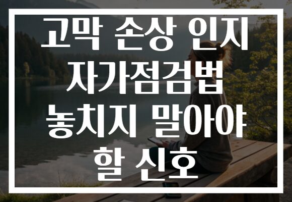 고막 손상 인지 자가점검법 놓치지 말아야 할 신호