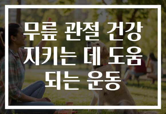 무릎 관절 건강 지키는 데 도움 되는 운동