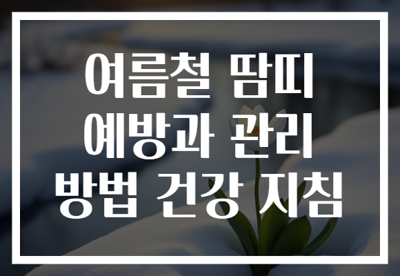 여름철 땀띠 예방과 관리 방법 건강 지침