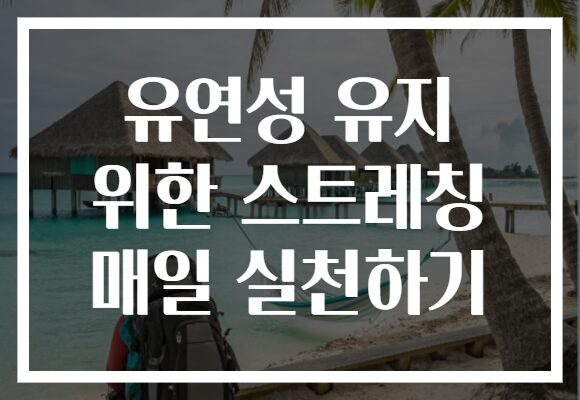 유연성 유지 위한 스트레칭 매일 실천하기
