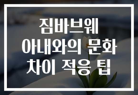 짐바브웨 아내와의 문화 차이 적응 팁 짐바브웨 아내와의 문화 차이 적응 팁