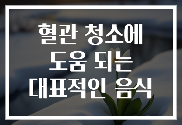 혈관 청소에 도움 되는 대표적인 음식
