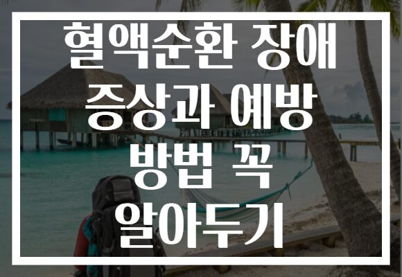 혈액순환 장애 증상과 예방 방법 꼭 알아두기