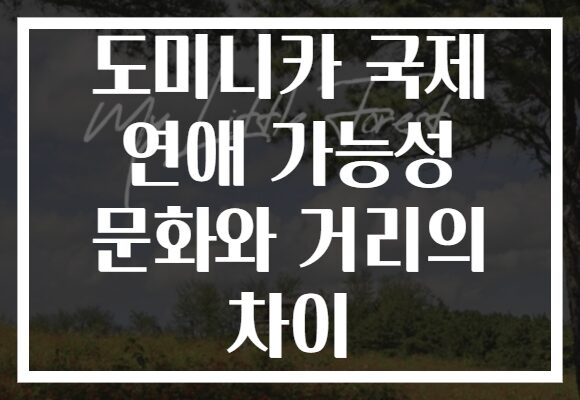 도미니카 국제 연애 가능성 문화와 거리의 차이 도미니카 국제 연애 가능성 문화와 거리의 차이