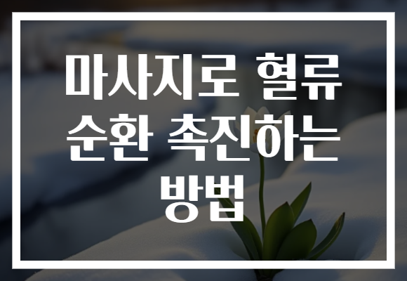 마사지로 혈류 순환 촉진하는 방법 마사지로 혈류 순환 촉진하는 방법
