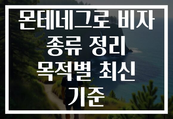 몬테네그로 비자 종류 정리 목적별 최신 기준