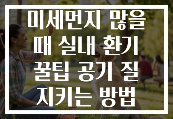 미세먼지 많을 때 실내 환기 꿀팁 공기 질 지키는 방법
