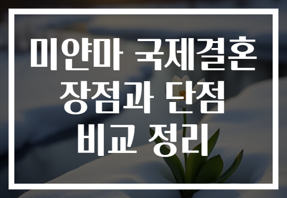 미얀마 국제결혼 장점과 단점 비교 정리 미얀마 국제결혼 장점과 단점 비교 정리