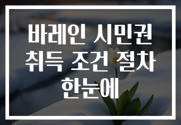 바레인 시민권 취득 조건 절차 한눈에