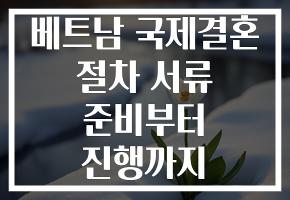 베트남 국제결혼 절차 서류 준비부터 진행까지
