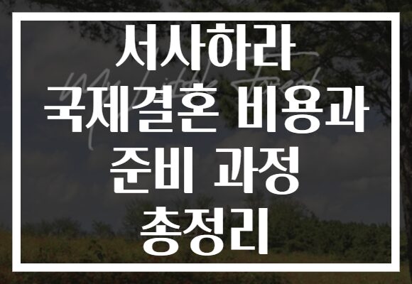 서사하라 국제결혼 비용과 준비 과정 총정리