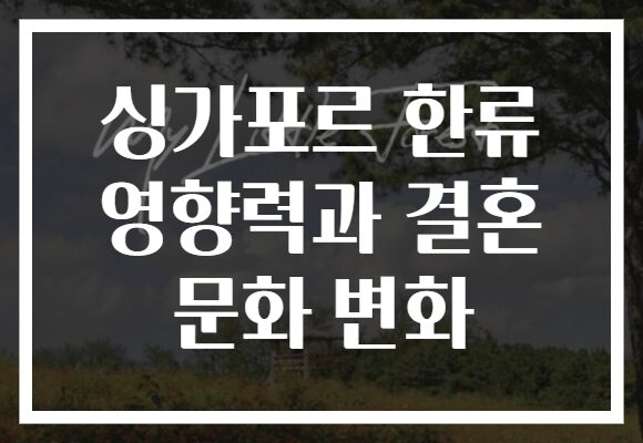 싱가포르 한류 영향력과 결혼 문화 변화