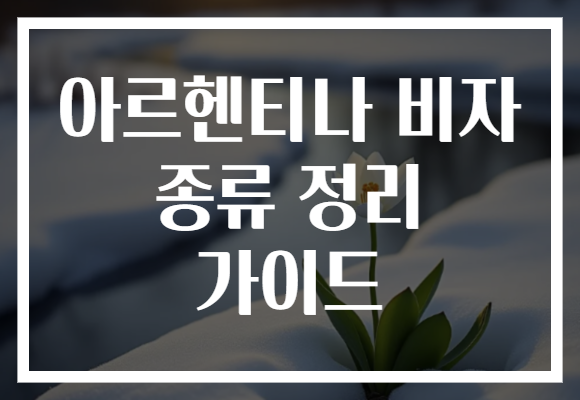 아르헨티나 비자 종류 정리 가이드