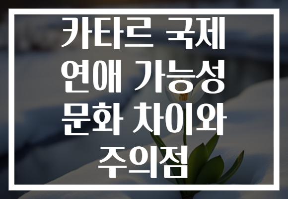 카타르 국제 연애 가능성 문화 차이와 주의점