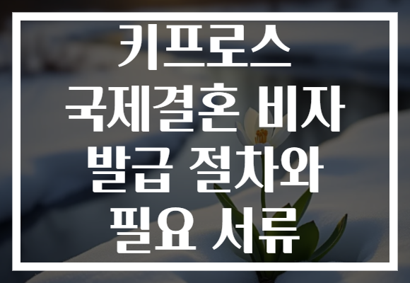 키프로스 국제결혼 비자 발급 절차와 필요 서류