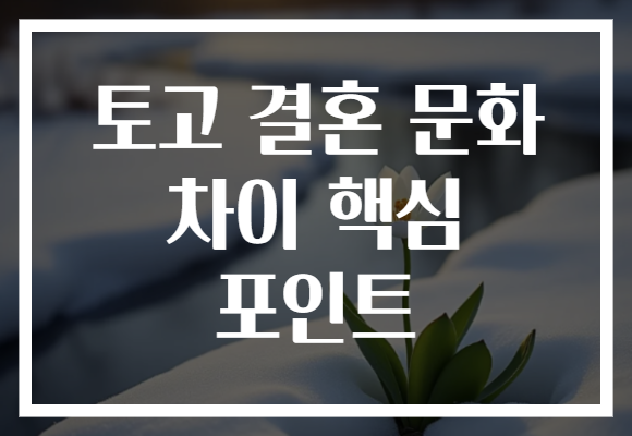 토고 결혼 문화 차이 핵심 포인트