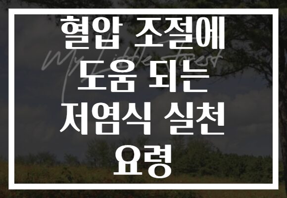 혈압 조절에 도움 되는 저염식 실천 요령 혈압 조절에 도움 되는 저염식 실천 요령