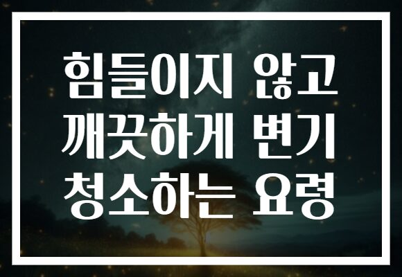 힘들이지 않고 깨끗하게 변기 청소하는 요령