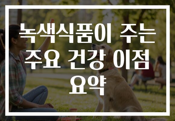 녹색식품이 주는 주요 건강 이점 요약 녹색식품이 주는 주요 건강 이점 요약