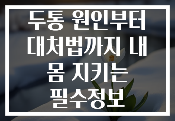 두통 원인부터 대처법까지 내 몸 지키는 필수정보